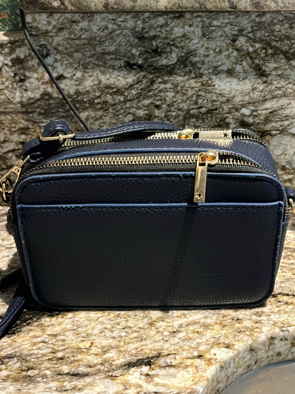 Kedzie Navy Crossbody Bag with Striped Extra Strap - Picture 11 of 15
